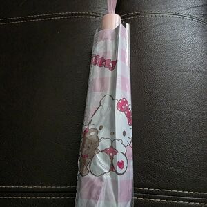 Hello Kitty Pink and White Striped Kids Umbrella